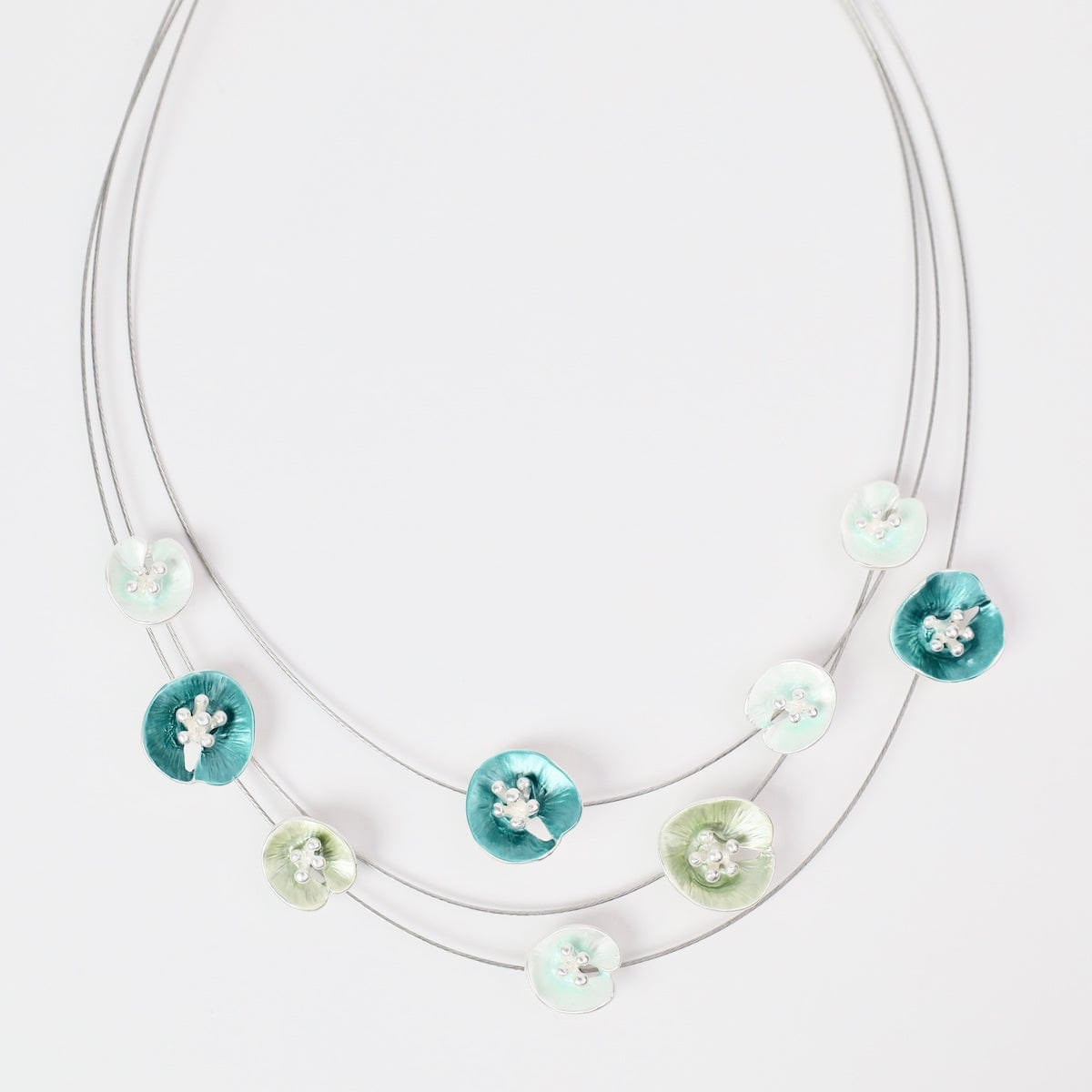 NKL-JM Aqua Lilypad Necklace