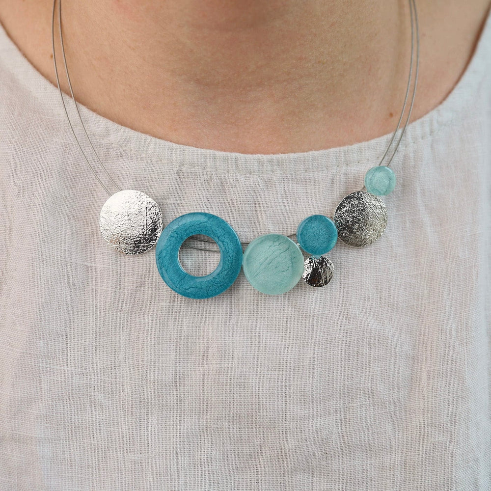 NKL-JM Aqua Marble Resin Necklace