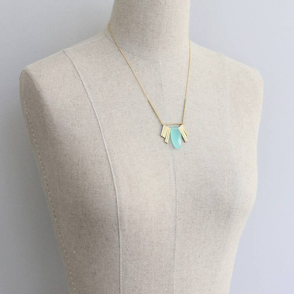 NKL-JM Aquamarine Artdeco Necklace