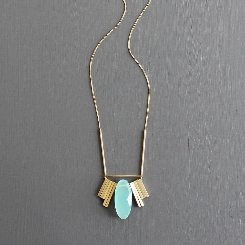 NKL-JM Aquamarine Artdeco Necklace