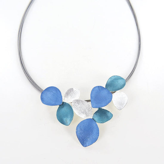 NKL-JM BLUE AND GREEN MULTI LILY NECKLACE