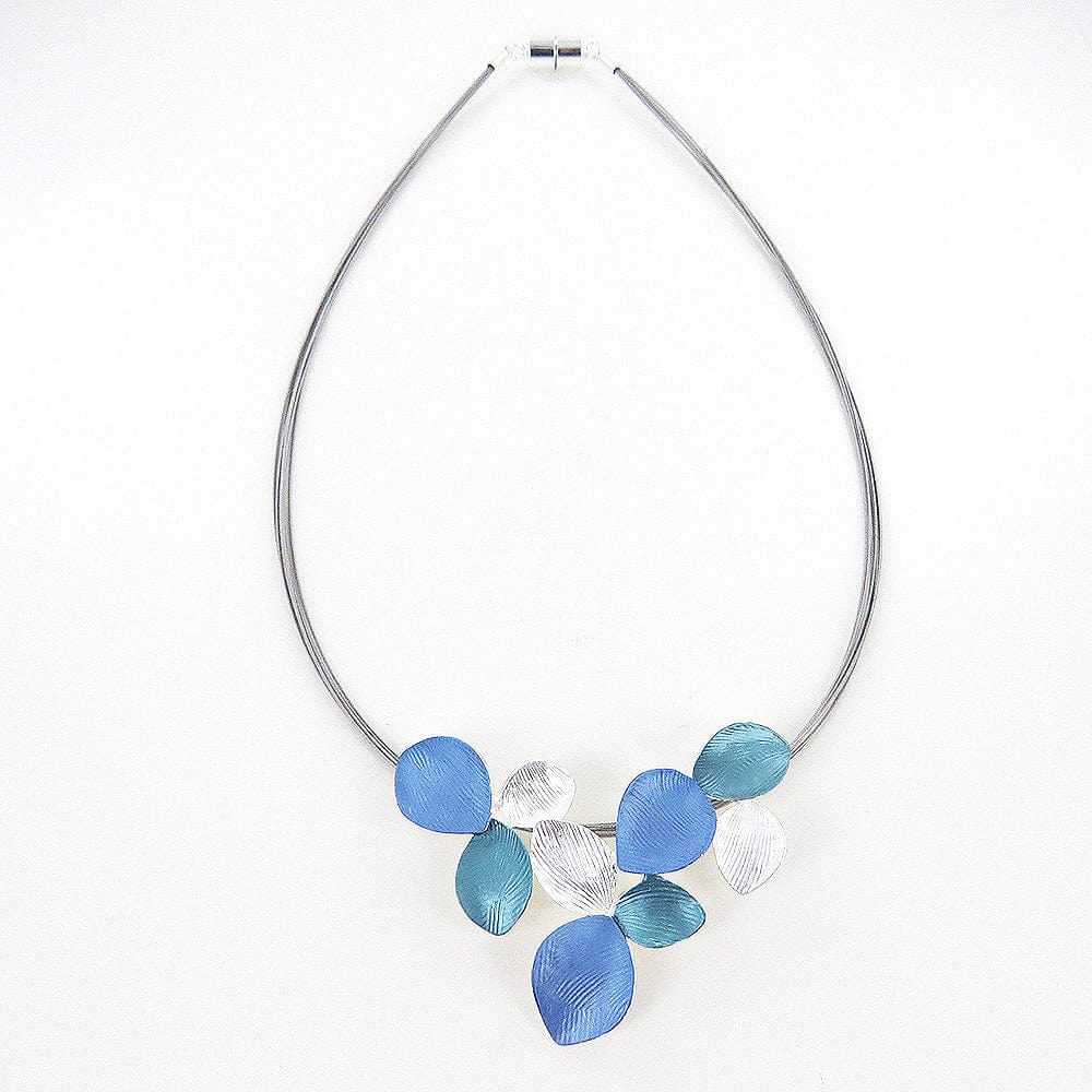 NKL-JM BLUE AND GREEN MULTI LILY NECKLACE
