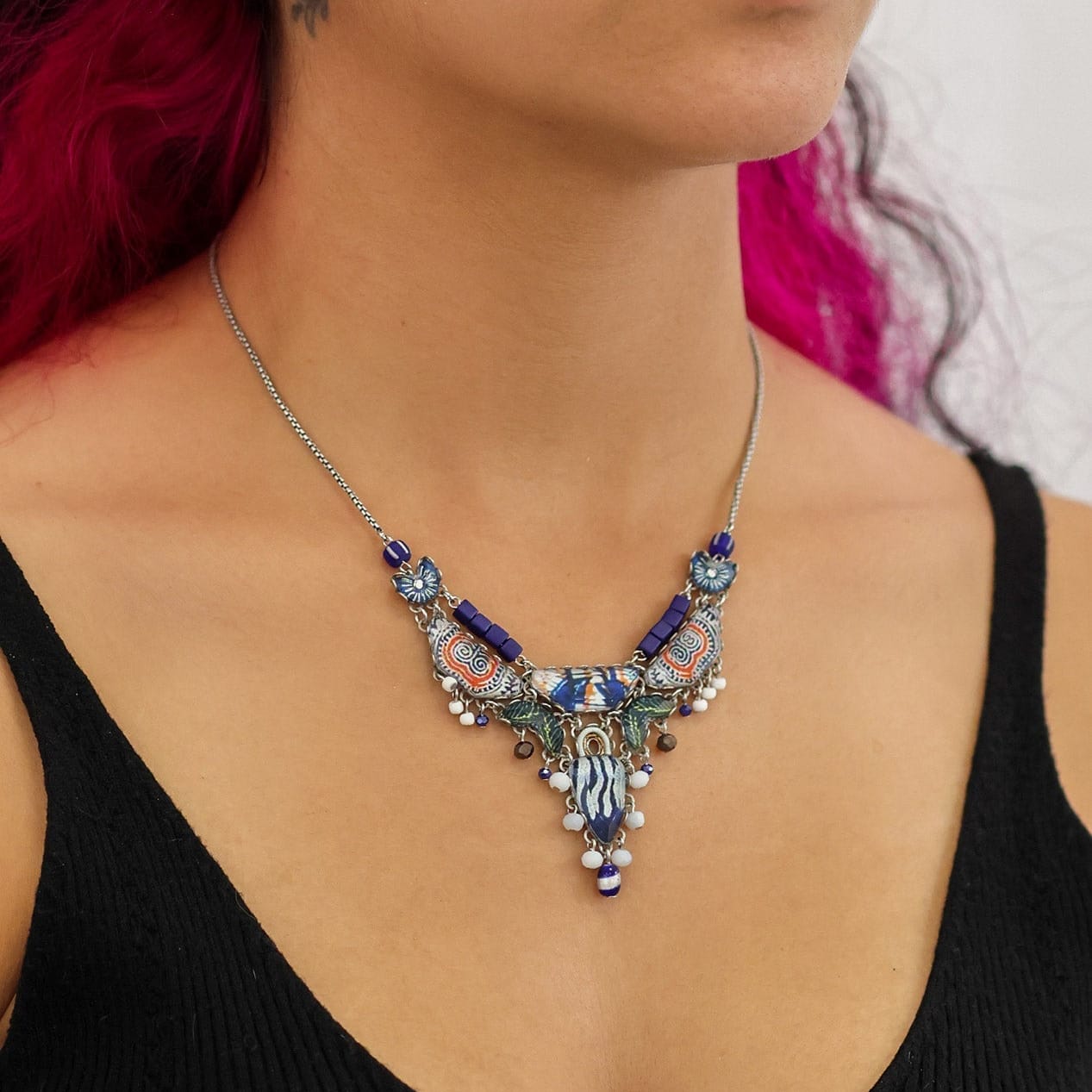 NKL-JM Blue Domes Necklace