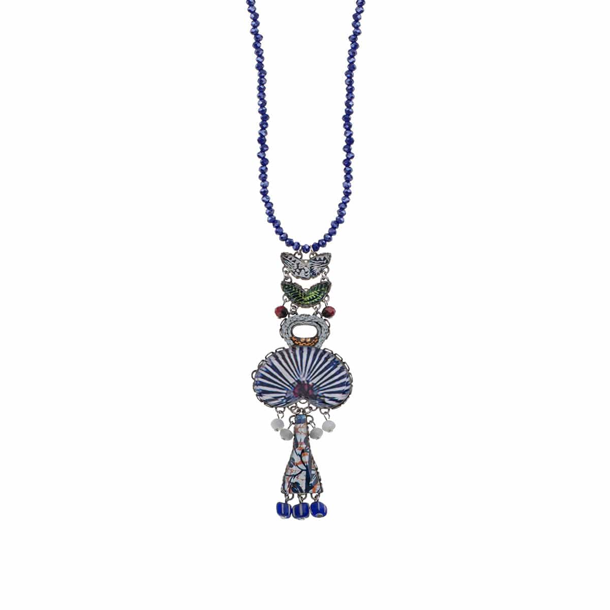 NKL-JM Blue Domes Pendant Necklace