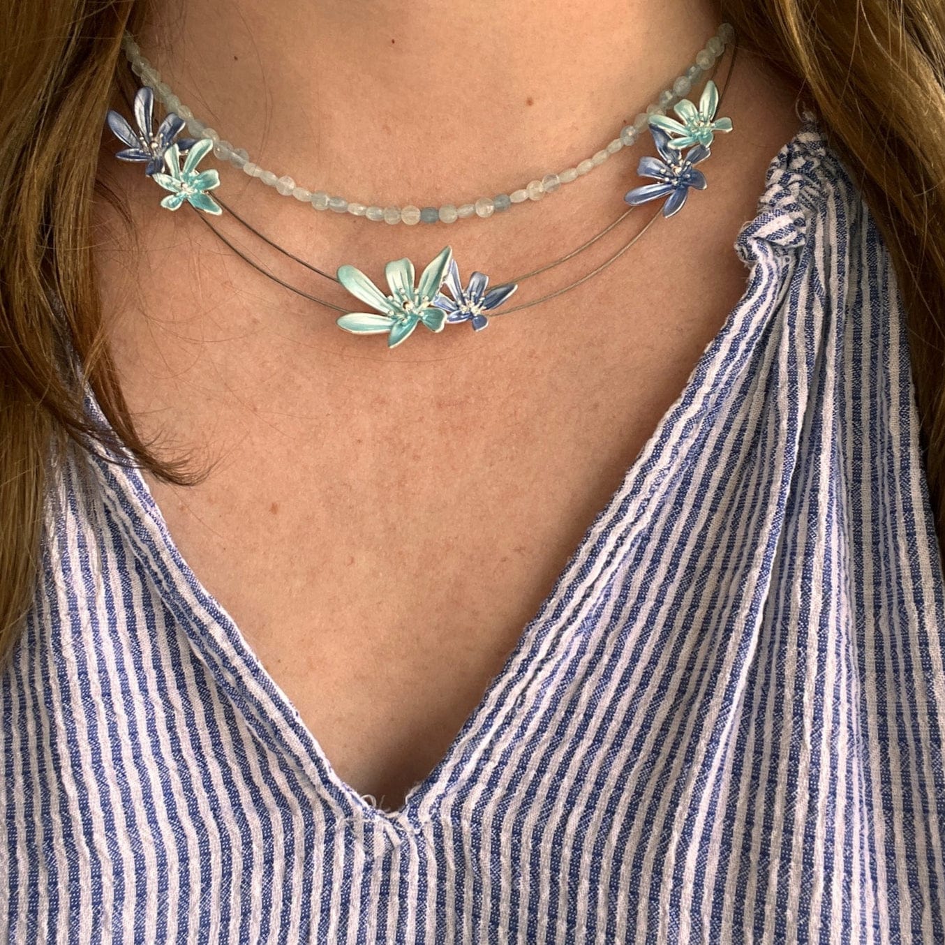NKL-JM Blue Flower Necklace