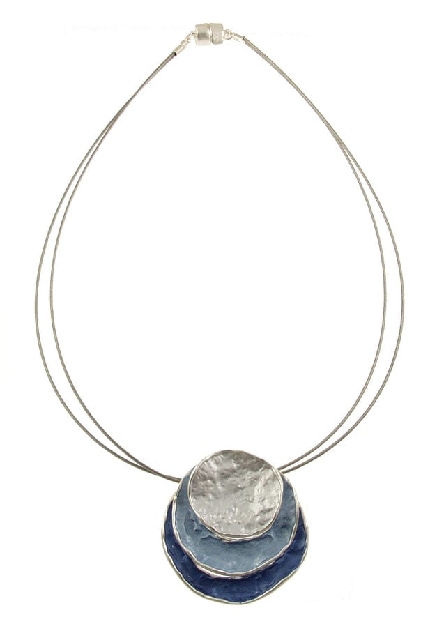 
                      
                        NKL-JM Blue Round Stack Pendant Necklace
                      
                    