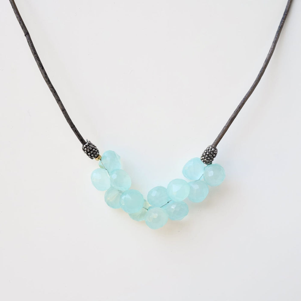 NKL-JM Chalcedony Bubble Briolettes Necklace