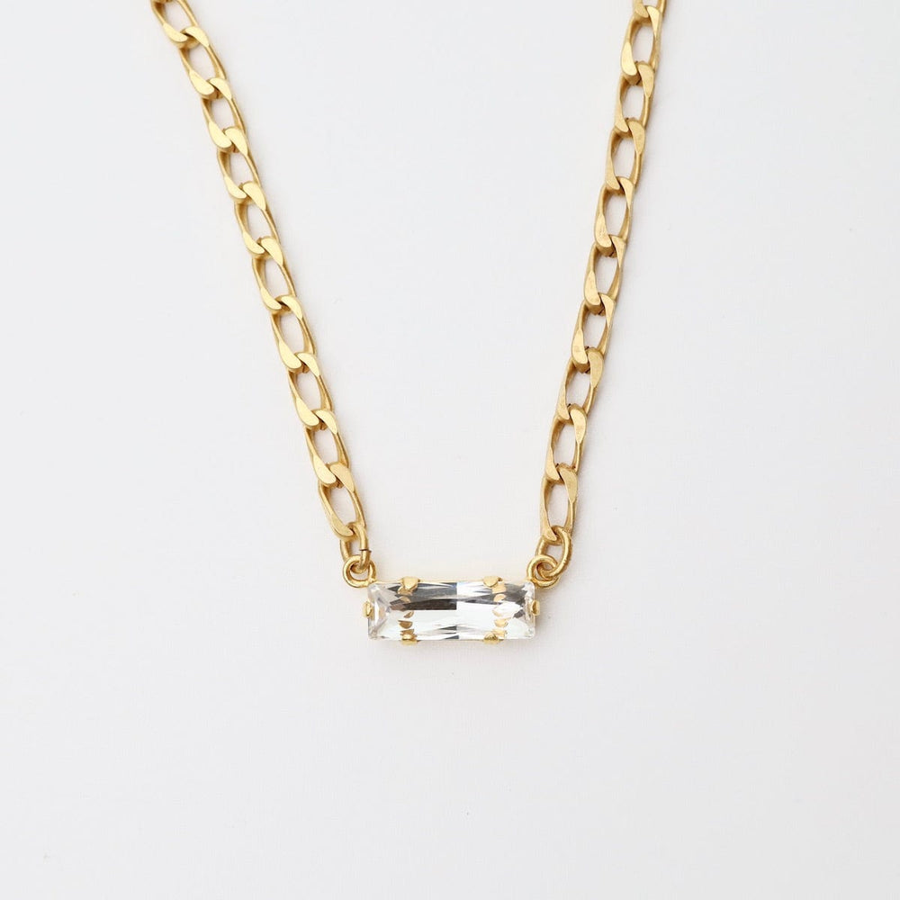 NKL-JM Clear Crystal Baguette Necklace