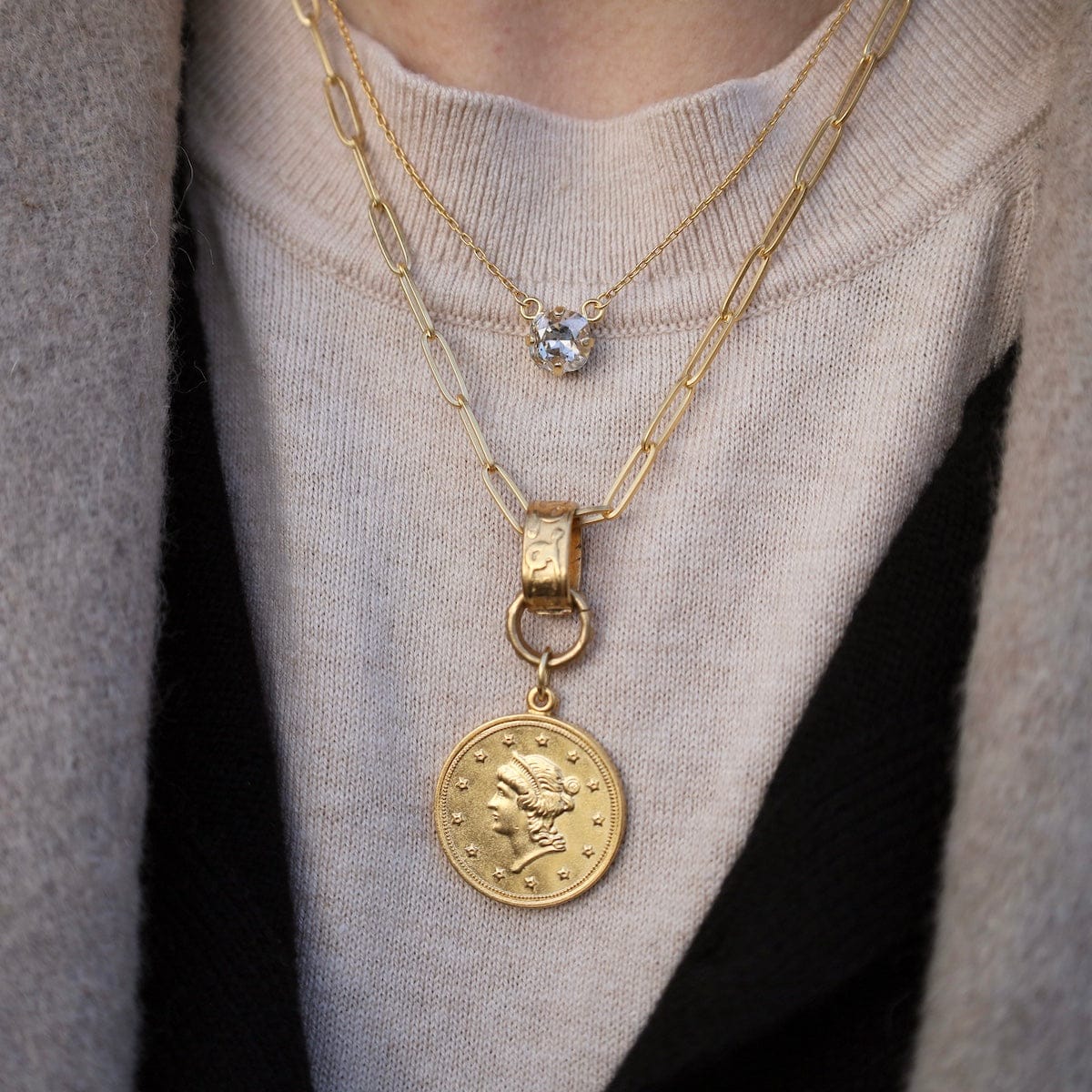 NKL-JM Coin Pendant Necklace