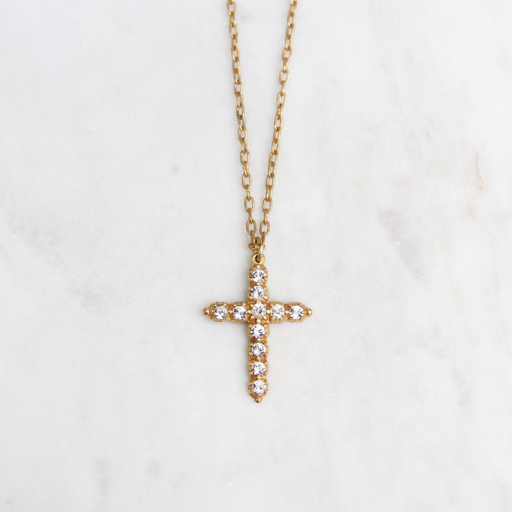 NKL-JM Cross Necklace - Swarovski Crystals