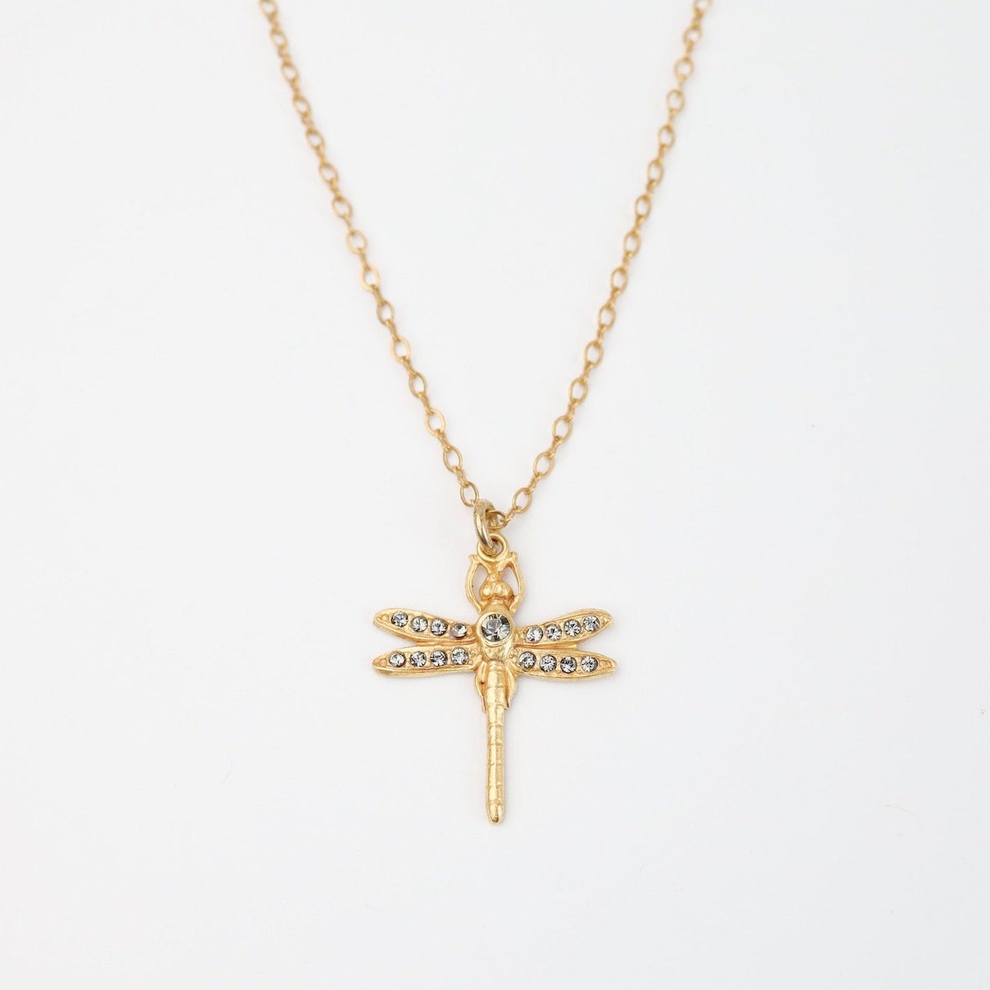 NKL-JM Crystal Dragonfly Necklace - Black Diamond