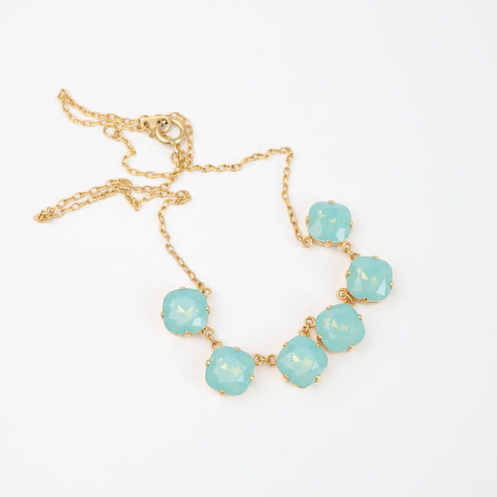 NKL-JM Crystal Line Necklace in Pacific Opal - Gold Plate