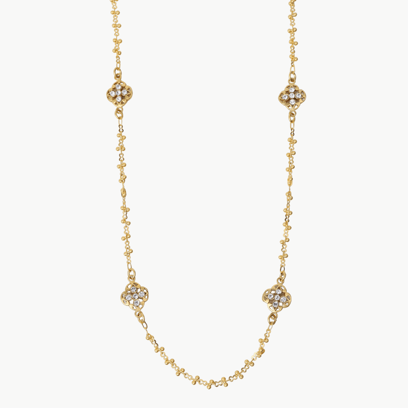 NKL-JM Crystal Lotus Station Necklace