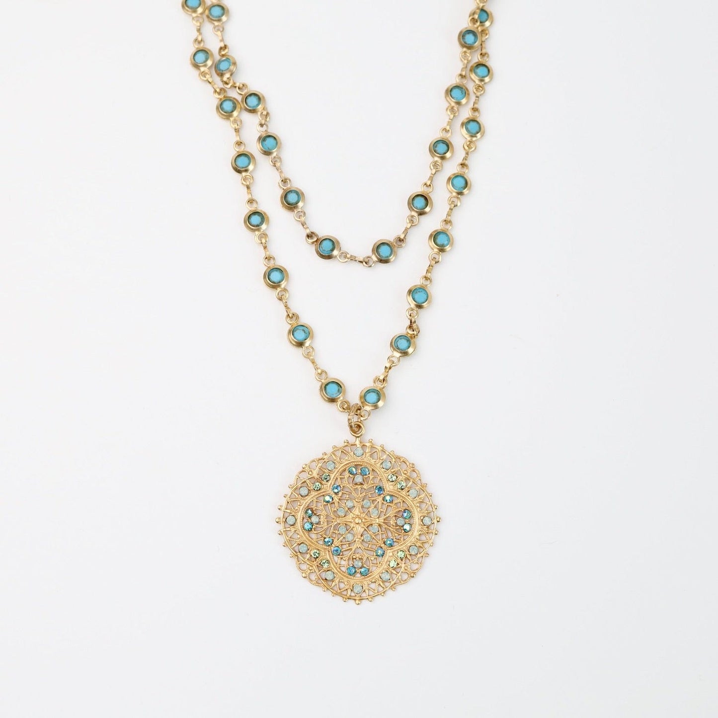 NKL-JM Crystal Medallion Necklace
