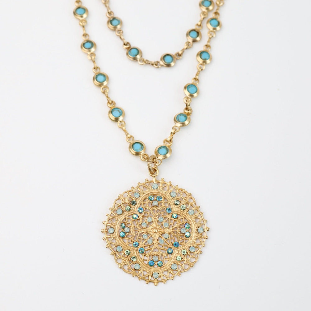 
                      
                        NKL-JM Crystal Medallion Necklace
                      
                    