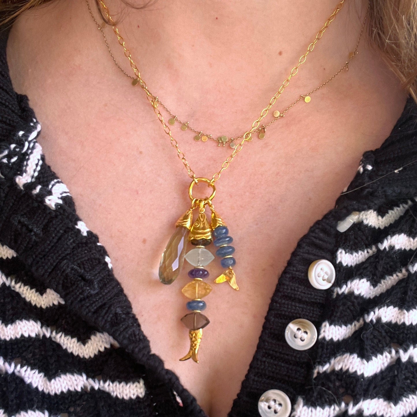 NKL-JM Deep Dive Fish Charm Necklace
