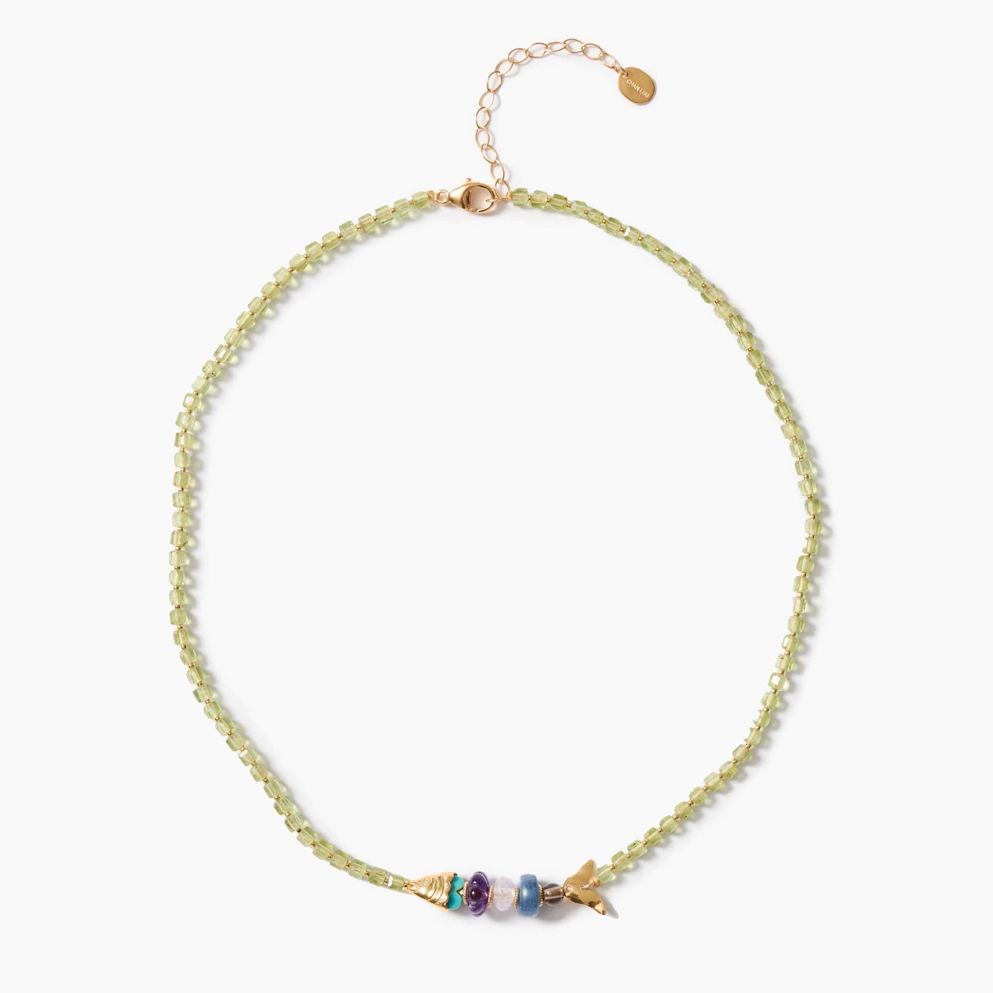 NKL-JM Deep Dive Fish Peridot Necklace