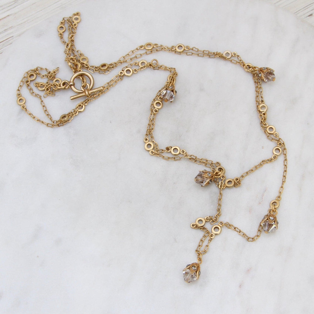 
                  
                    NKL-JM Double Strand Swarovski Crysatal Drop Necklace
                  
                