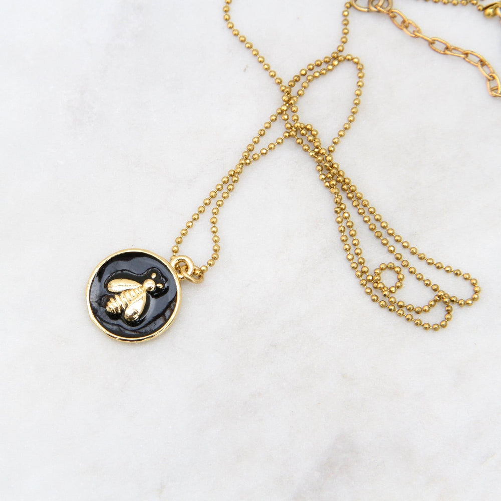 
                      
                        NKL-JM Enamel Bee Necklace - Black
                      
                    