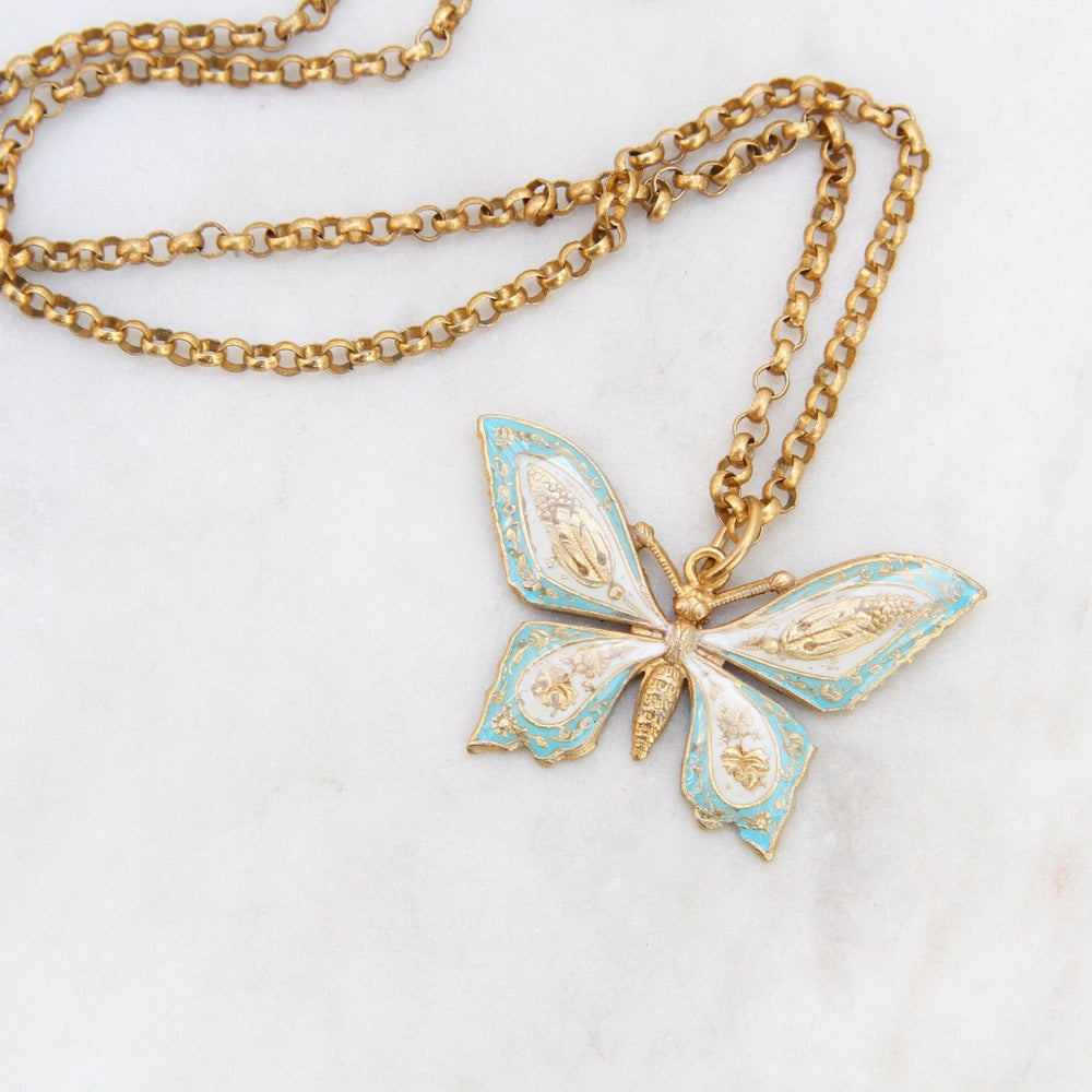 
                      
                        NKL-JM Enamel Butterfly Pendant - Gold Plate
                      
                    