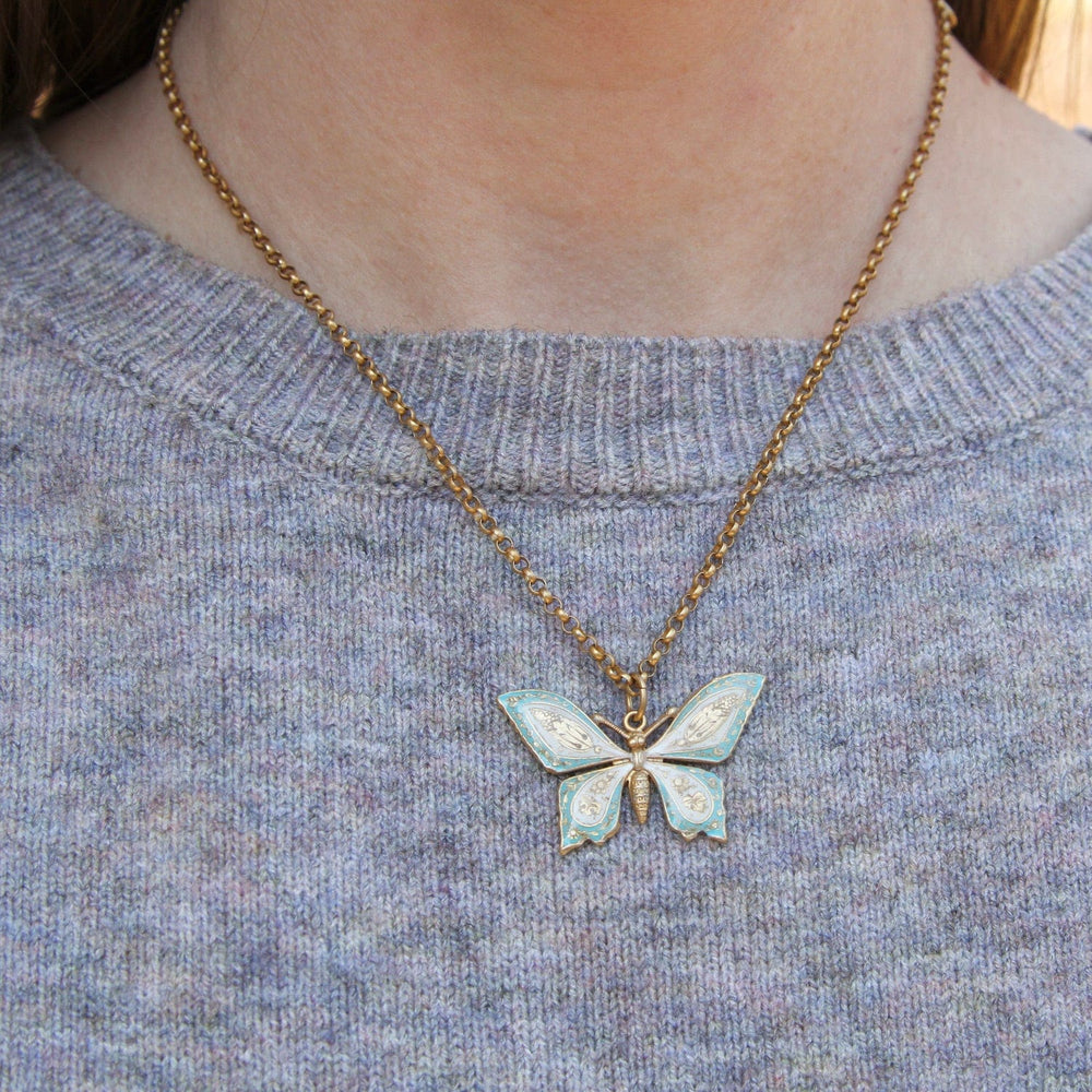 
                      
                        NKL-JM Enamel Butterfly Pendant - Gold Plate
                      
                    