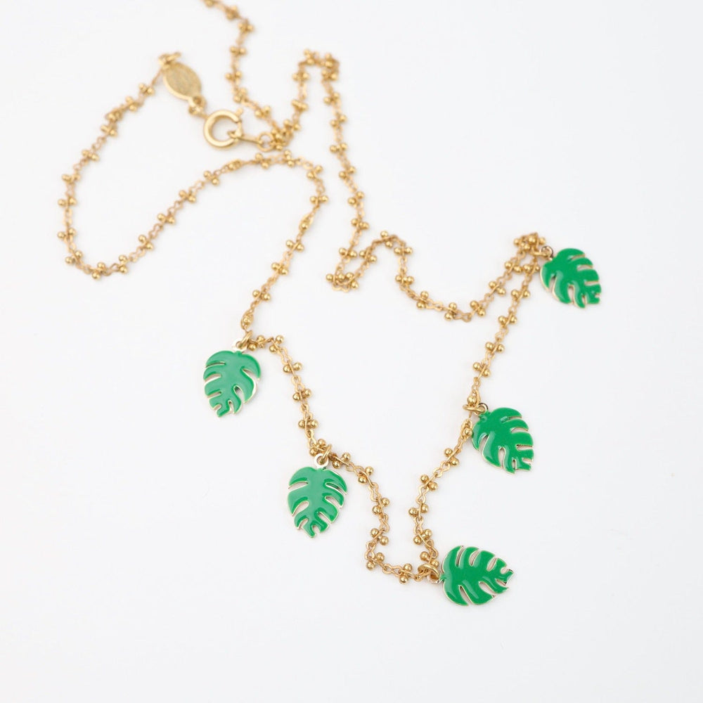 
                      
                        NKL-JM Enamel Frond Necklace - Green
                      
                    