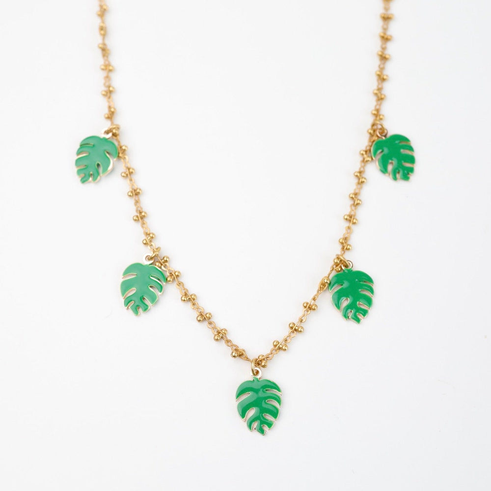 
                      
                        NKL-JM Enamel Frond Necklace - Green
                      
                    