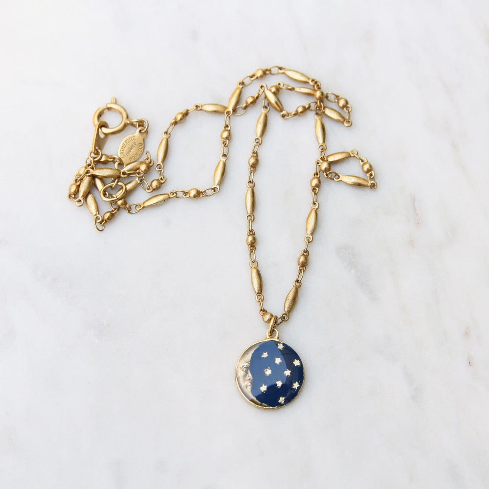 
                  
                    NKL-JM Enamel Moon Charm Necklace
                  
                