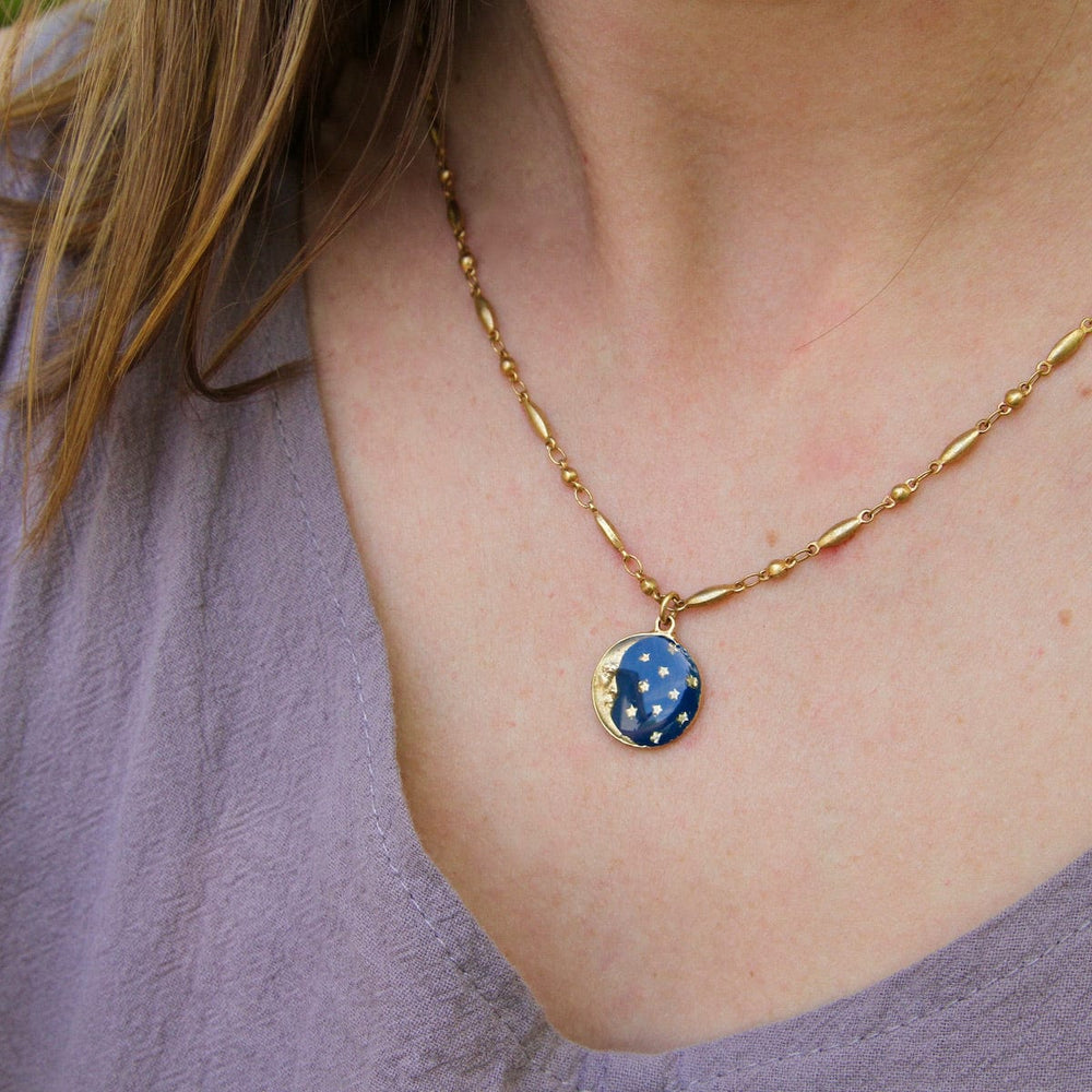 
                  
                    NKL-JM Enamel Moon Charm Necklace
                  
                