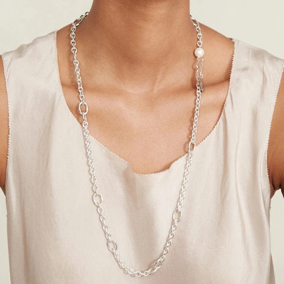 Frances Long Necklace Silver