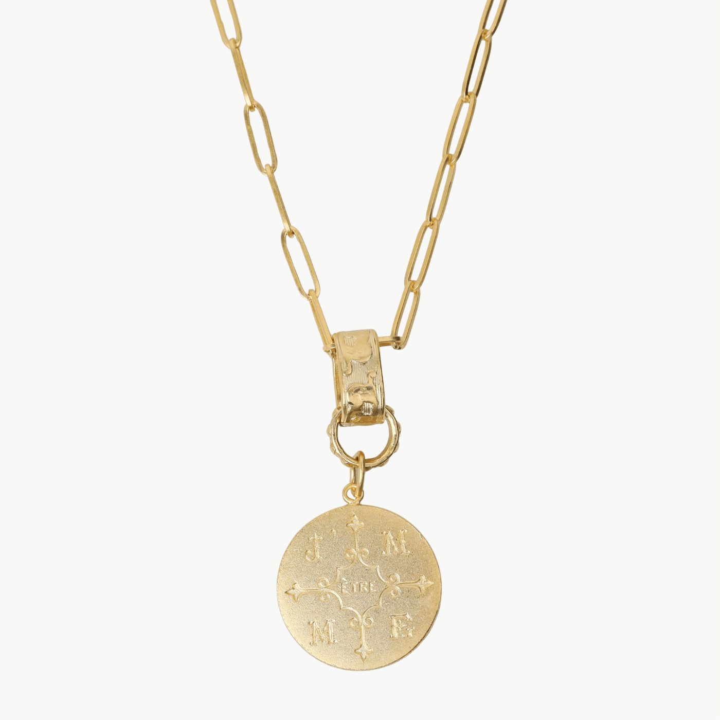 NKL-JM French Disc Pendant Necklace