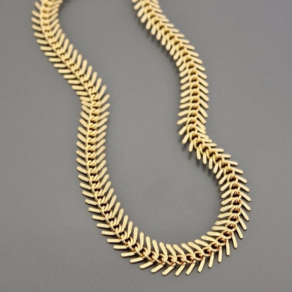 NKL-JM Gold Chain Fish Bone Necklace