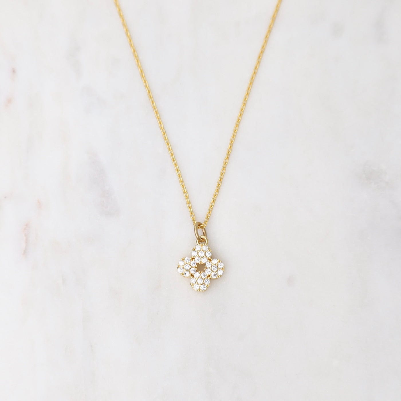 NKL-JM Gold Crystal Lotus Flower Necklace