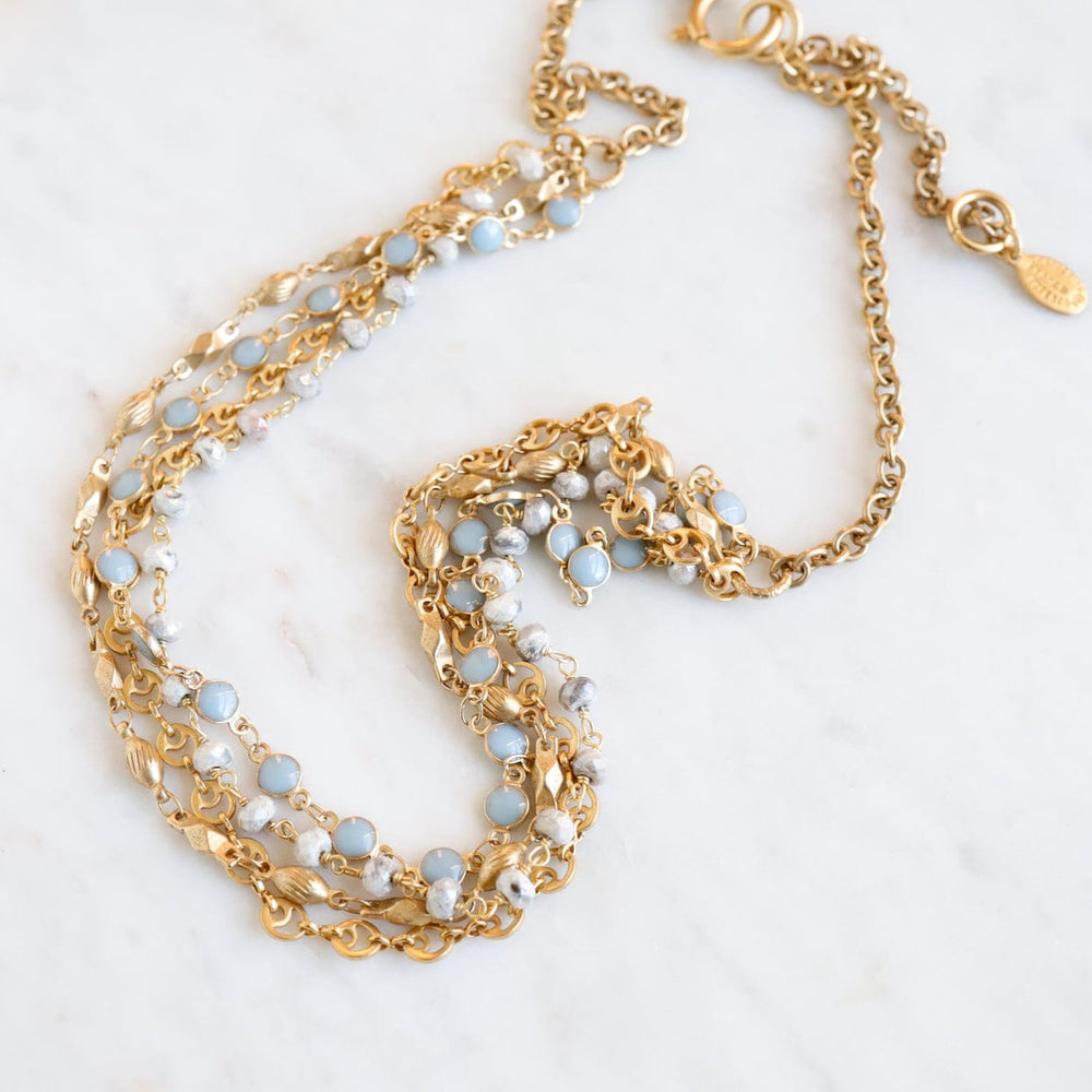 
                  
                    NKL-JM Gold Four Stranded Enamel and Stone Chain Necklace
                  
                