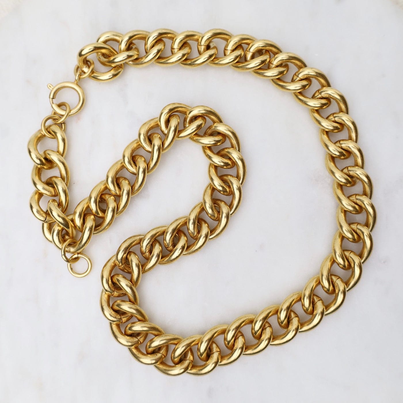 NKL-JM Gold Heavy Curb Chain Necklace