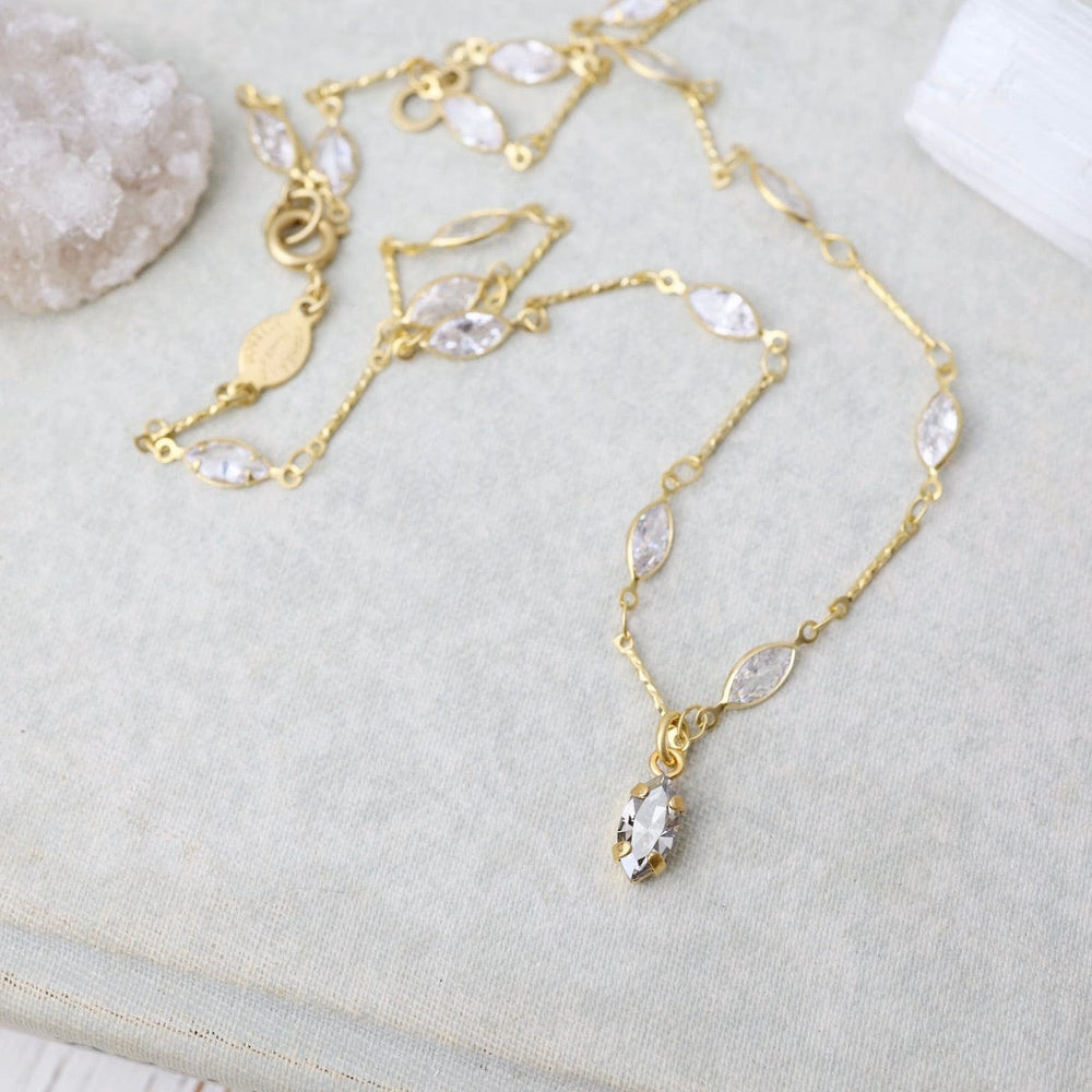 
                  
                    NKL-JM Gold Marquise Crystal Chain Necklace with Pendant
                  
                