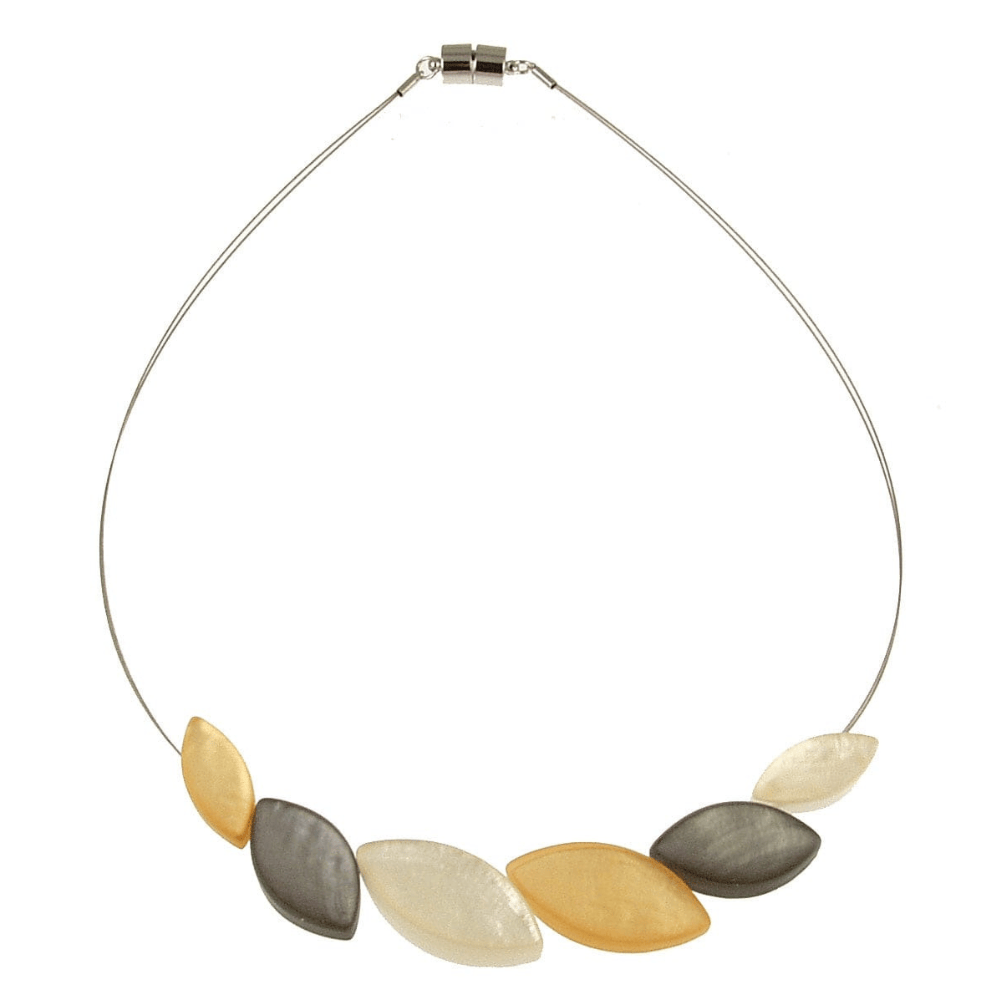 NKL-JM Gold Mix Coastal Leaf Necklace
