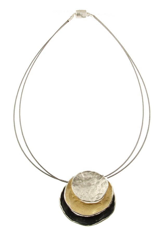 
                      
                        NKL-JM Gold Mix Round Stack Pendant Necklace
                      
                    