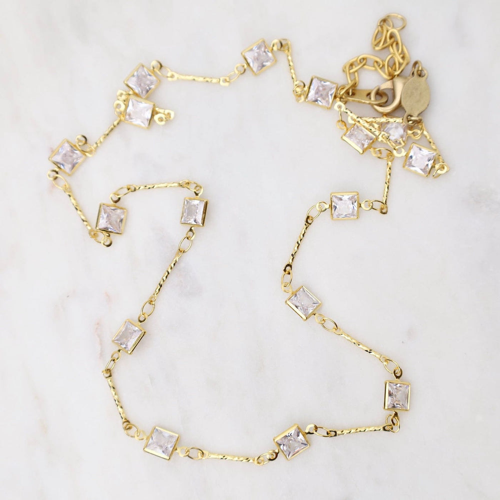 
                  
                    NKL-JM Gold Square Crystal Chain Necklace
                  
                