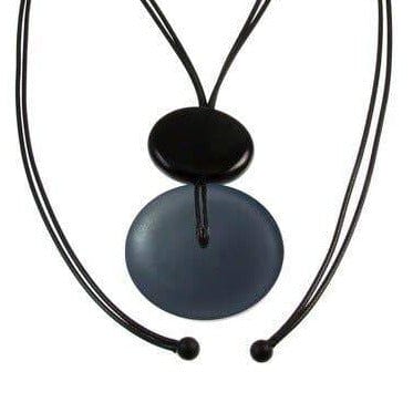 NKL-JM Grey Resin Sliding Pendant Necklace