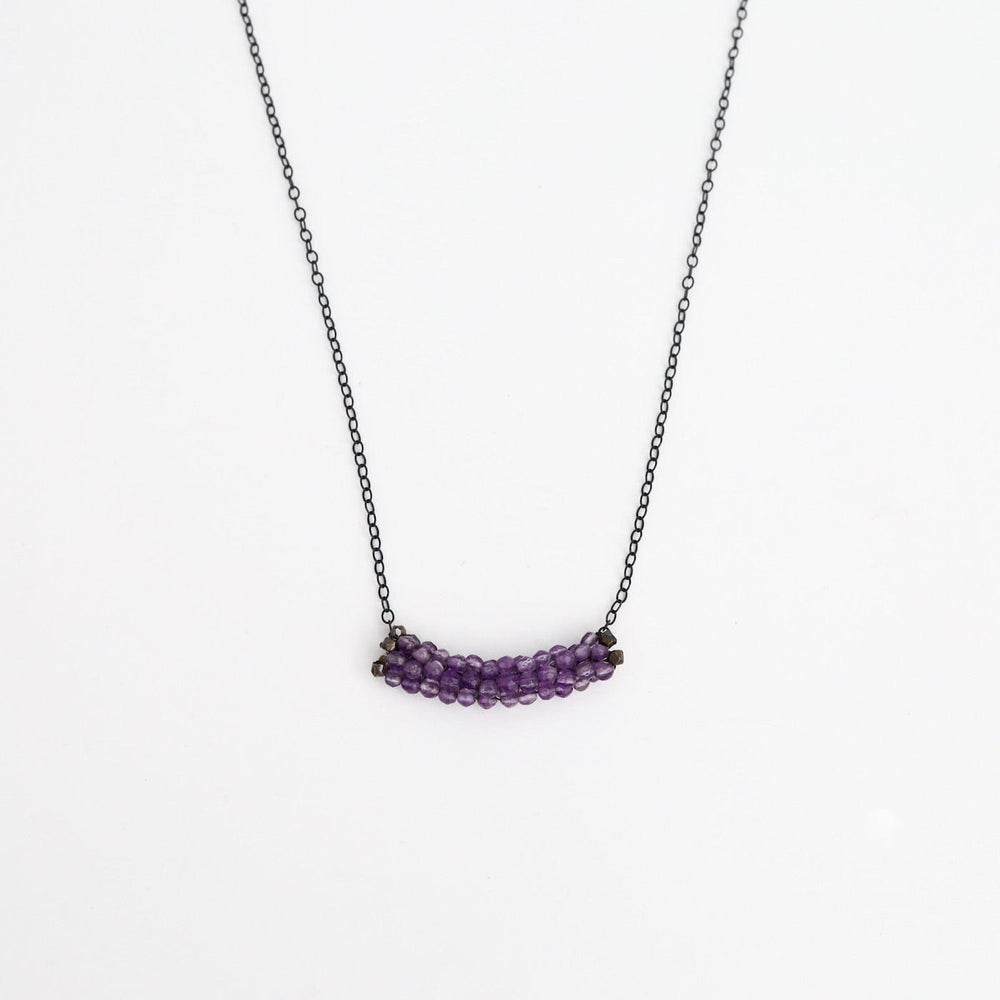 
                      
                        NKL-JM Hand Stitched Amethyst with Sterling Silver Trim Necklace
                      
                    