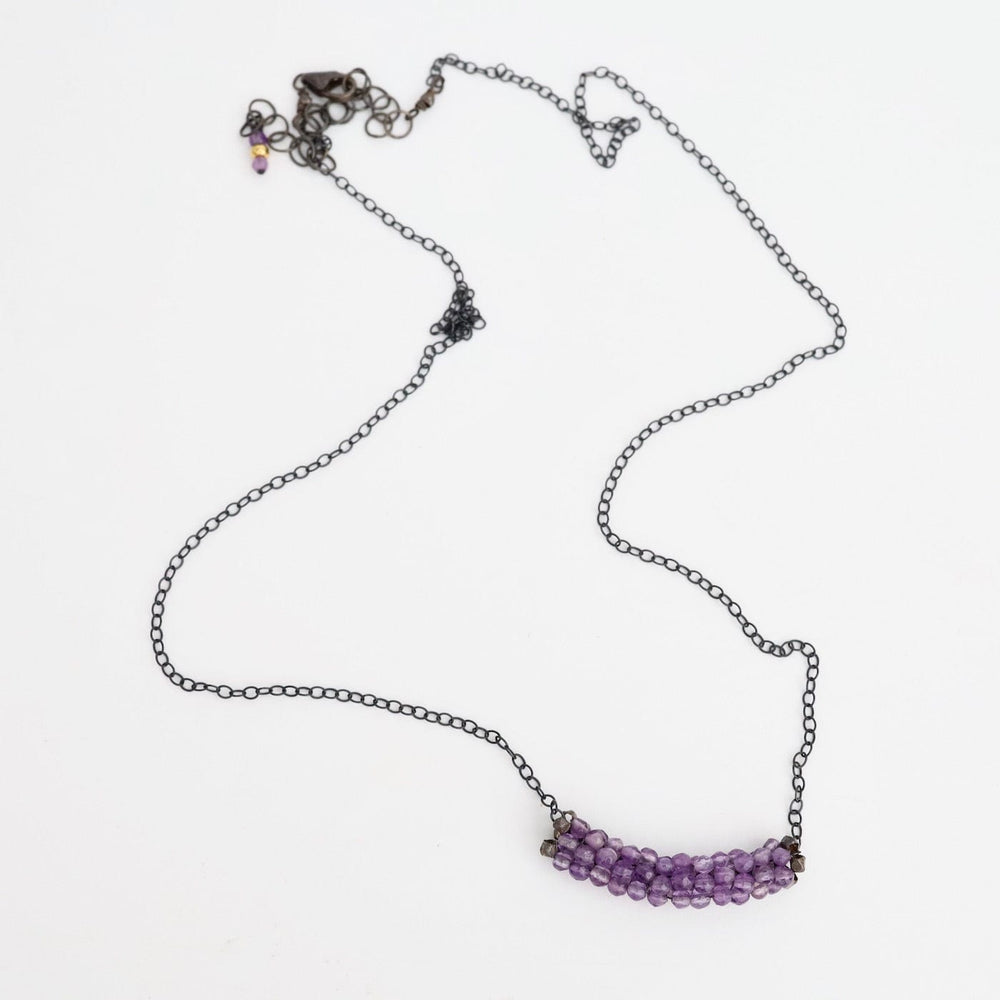 
                      
                        NKL-JM Hand Stitched Amethyst with Sterling Silver Trim Necklace
                      
                    