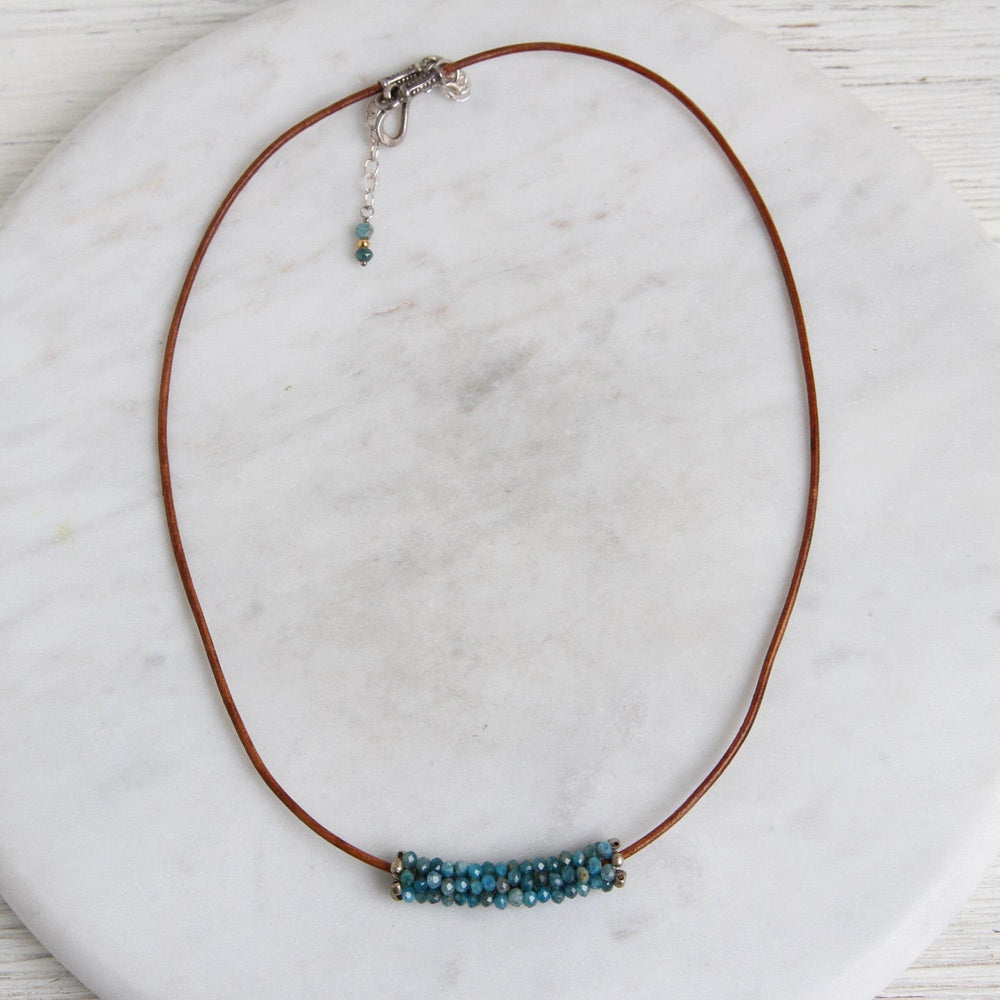 
                  
                    NKL-JM Hand Stitched Apatite Leather Necklace
                  
                