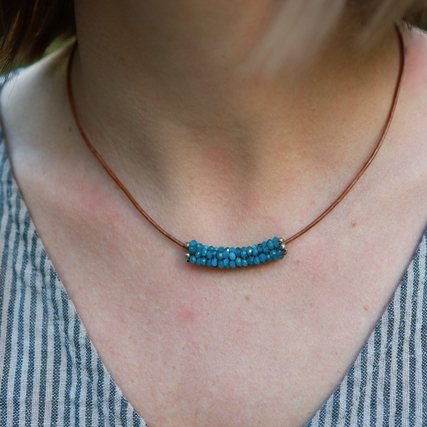 NKL-JM Hand Stitched Apatite Necklace