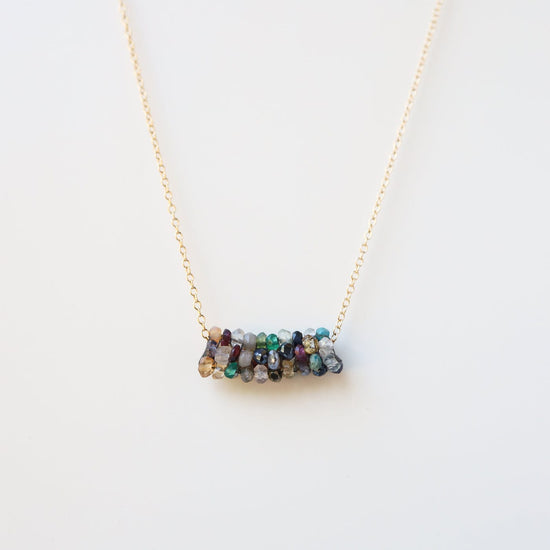 NKL-JM Hand Stitched Mixed Gemstones Necklace