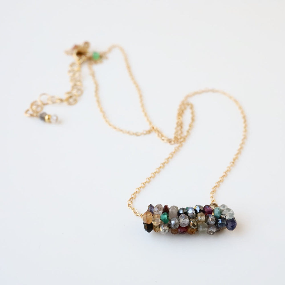 NKL-JM Hand Stitched Mixed Gemstones Necklace