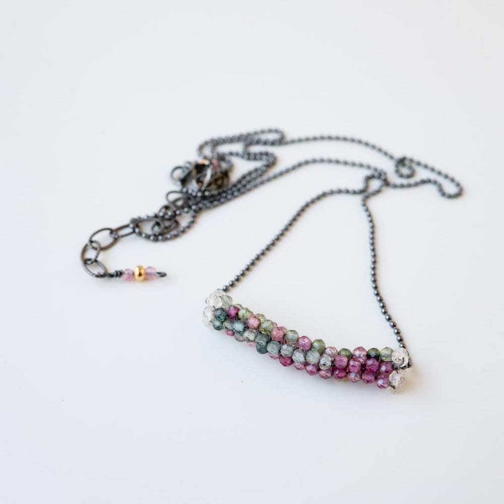 NKL-JM Hand Stitched Tiny Tourmaline Necklace