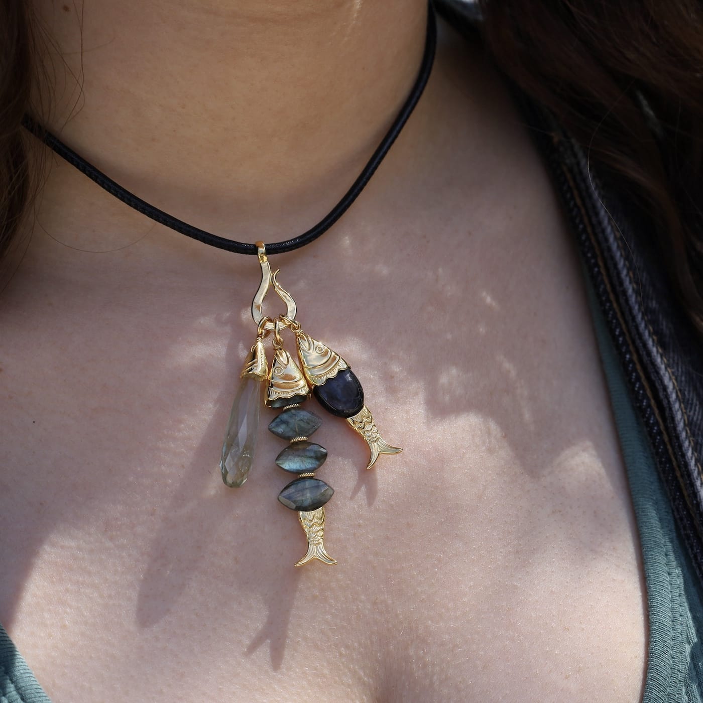 NKL-JM Labradorite Orris Hook Necklace