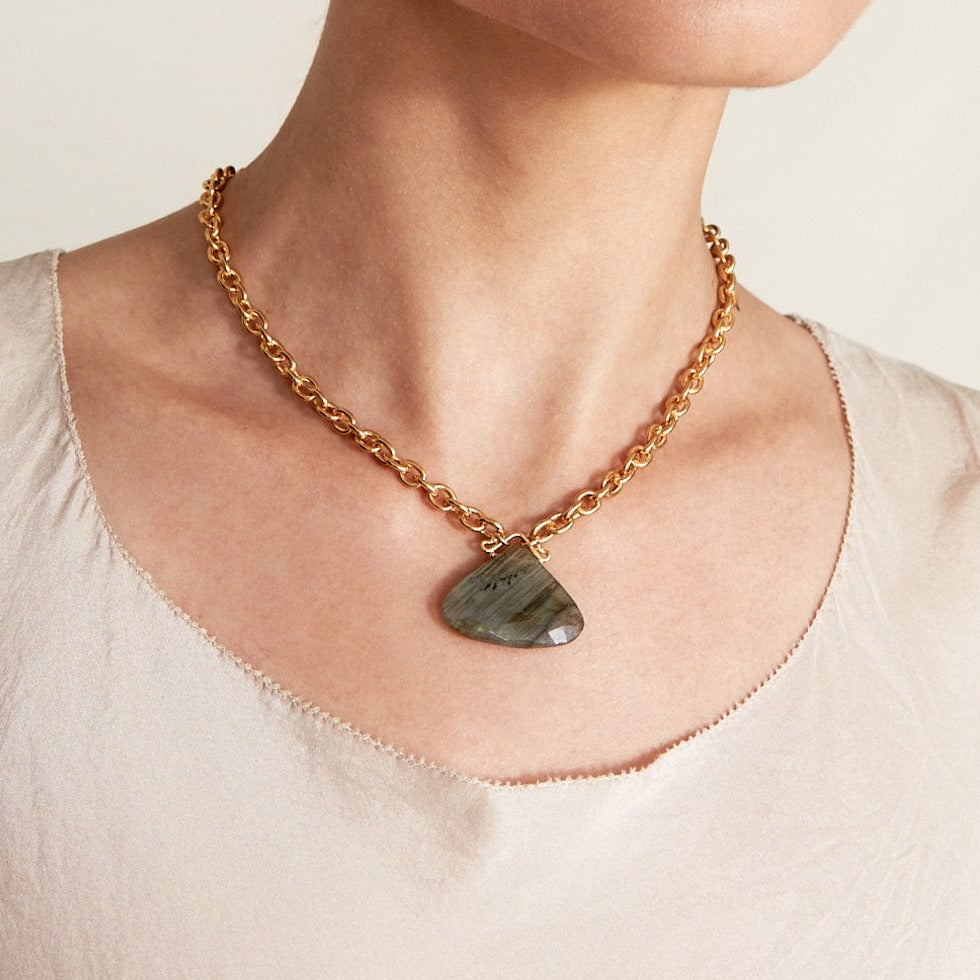 NKL-JM Labradorite Staement Necklace