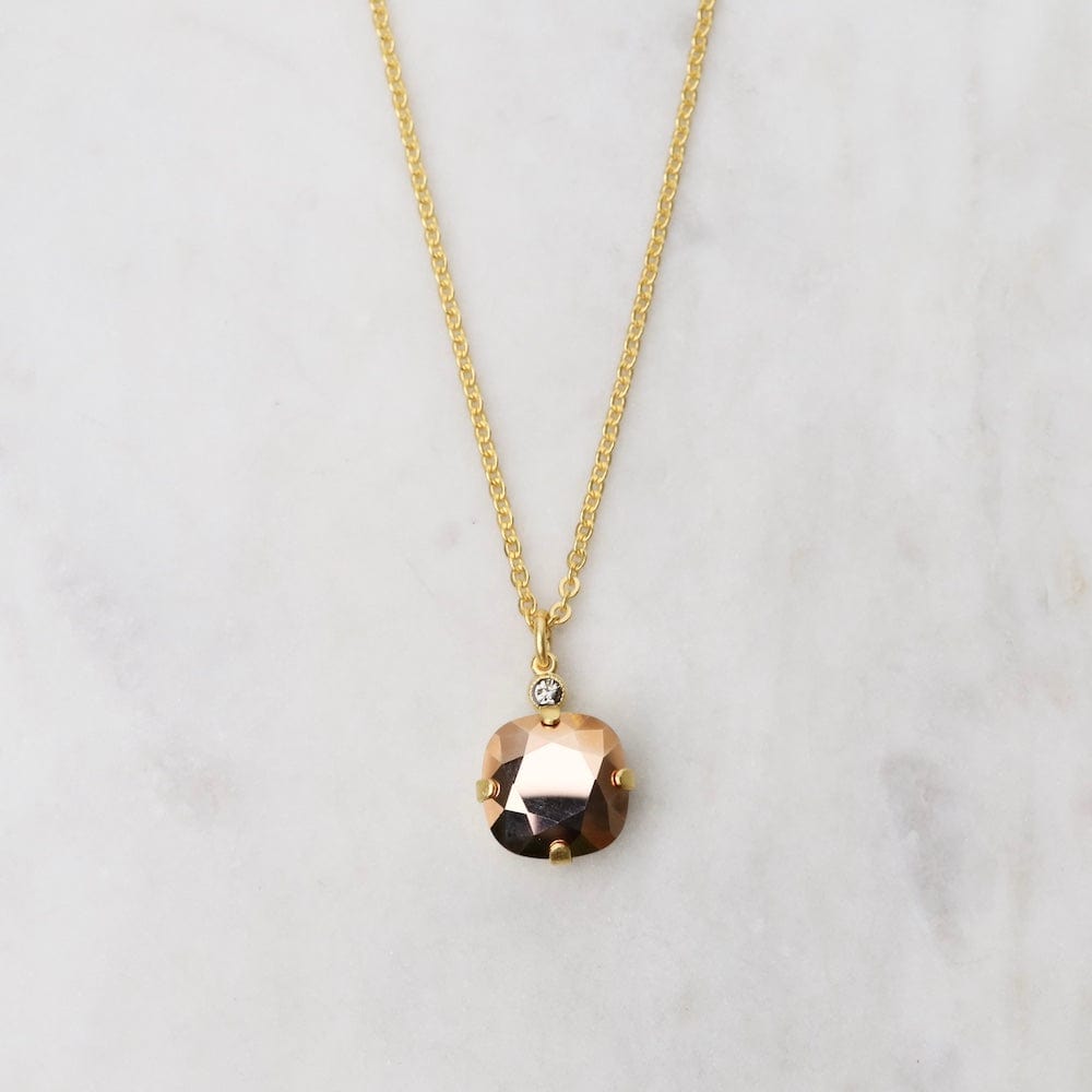 NKL-JM Large Rose Gold Pendant Necklace- Gold Plate